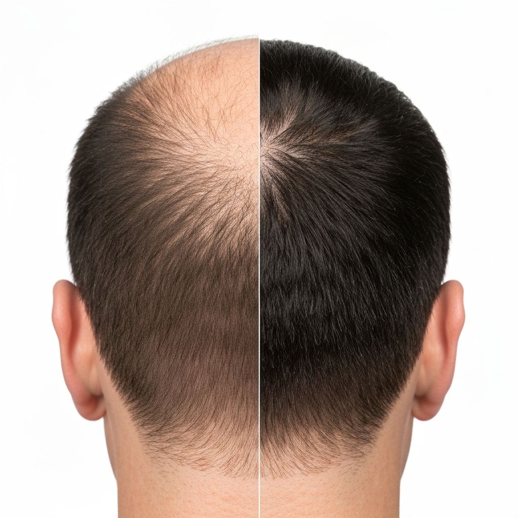 Before and after hair growth results